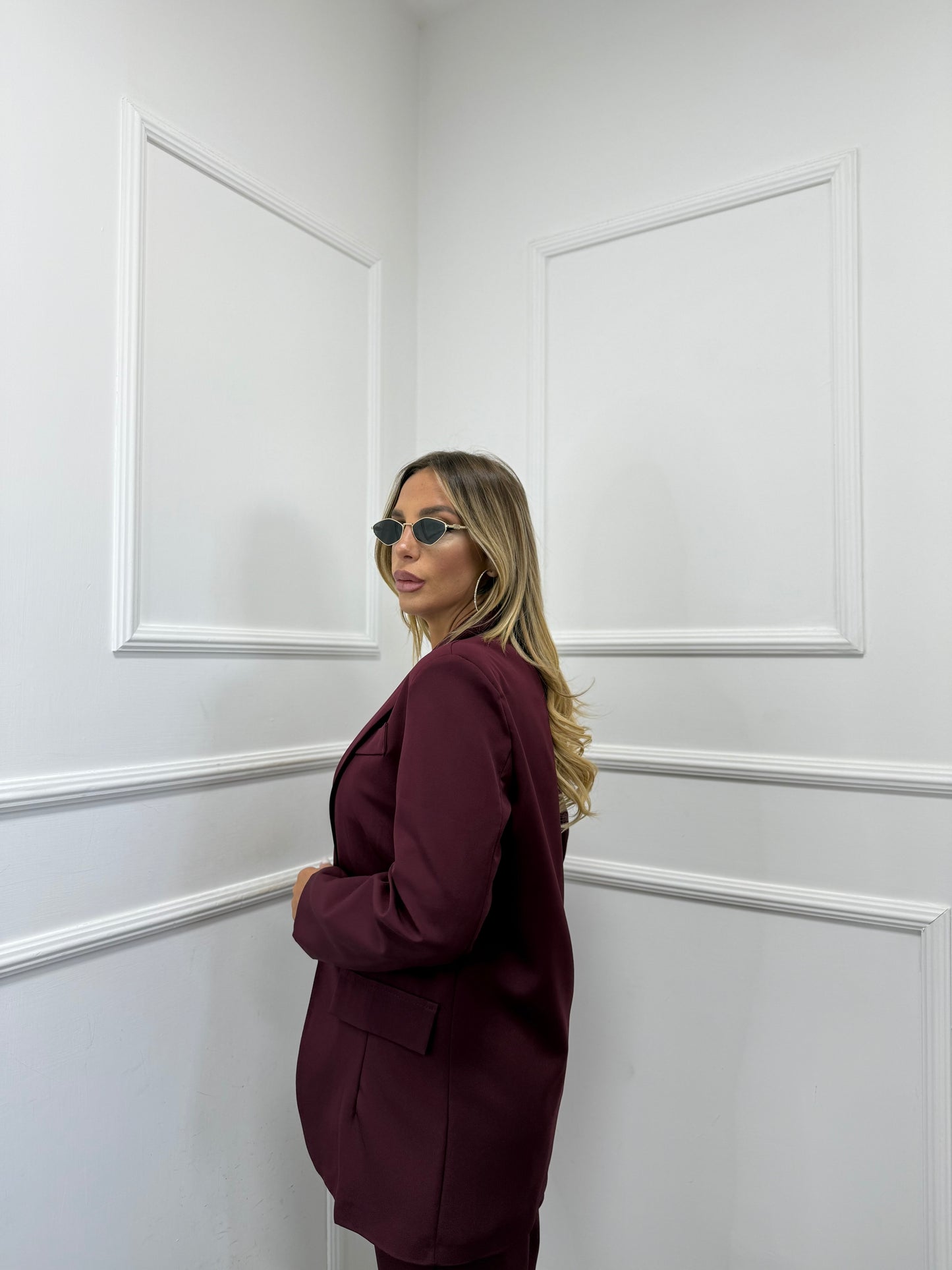 Tailleur curvy Business dalla 46/52 bordeaux m12232