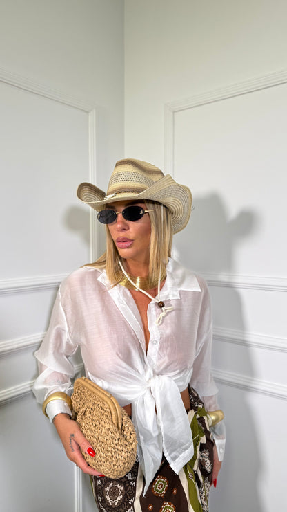Camicia semi velata Ruy bianca a141