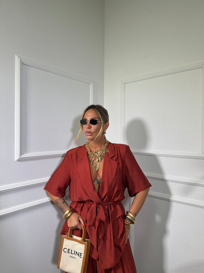 Tailleur in viscosa (curvy) Glenda coccio 250624