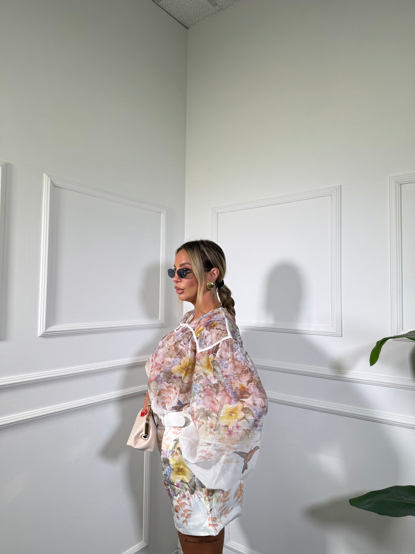 Coordinato floreale Dolcevita bianco g7281
