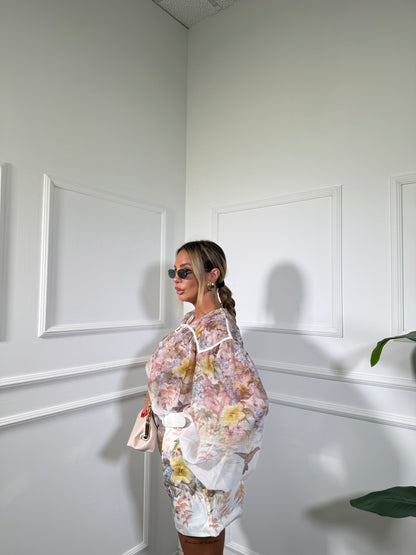 Coordinato floreale Dolcevita bianco g7281