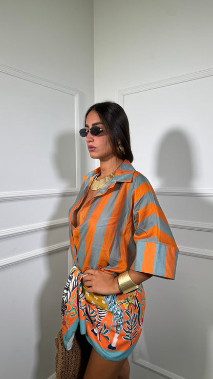 Gonna pareo Carribean arancio/turchese 2450402