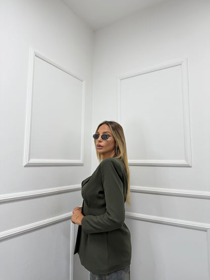 Blazer con spalline Corinne verde kiwi 22586