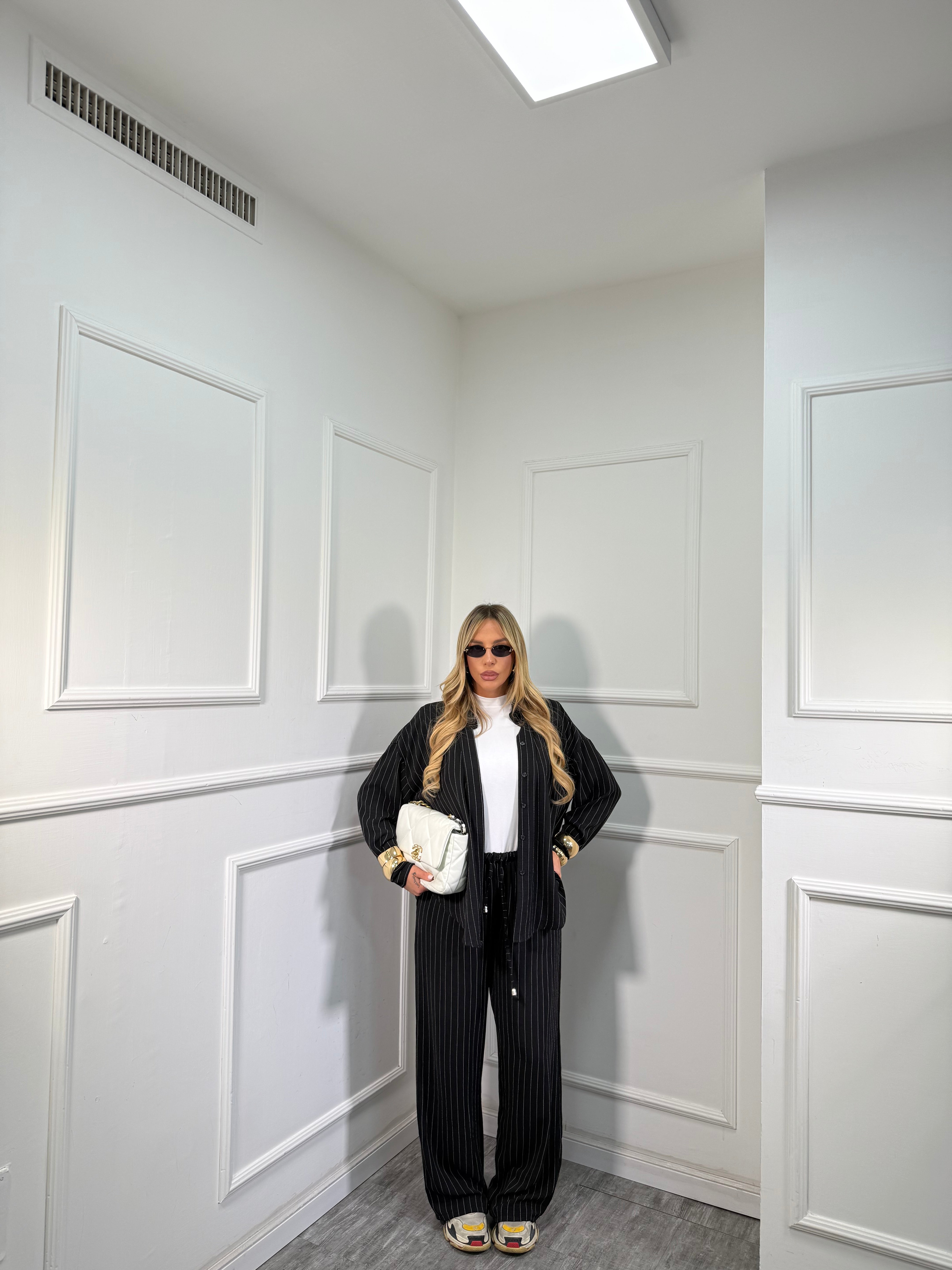 Coordinato gessato Seattle (vari colori) 25003