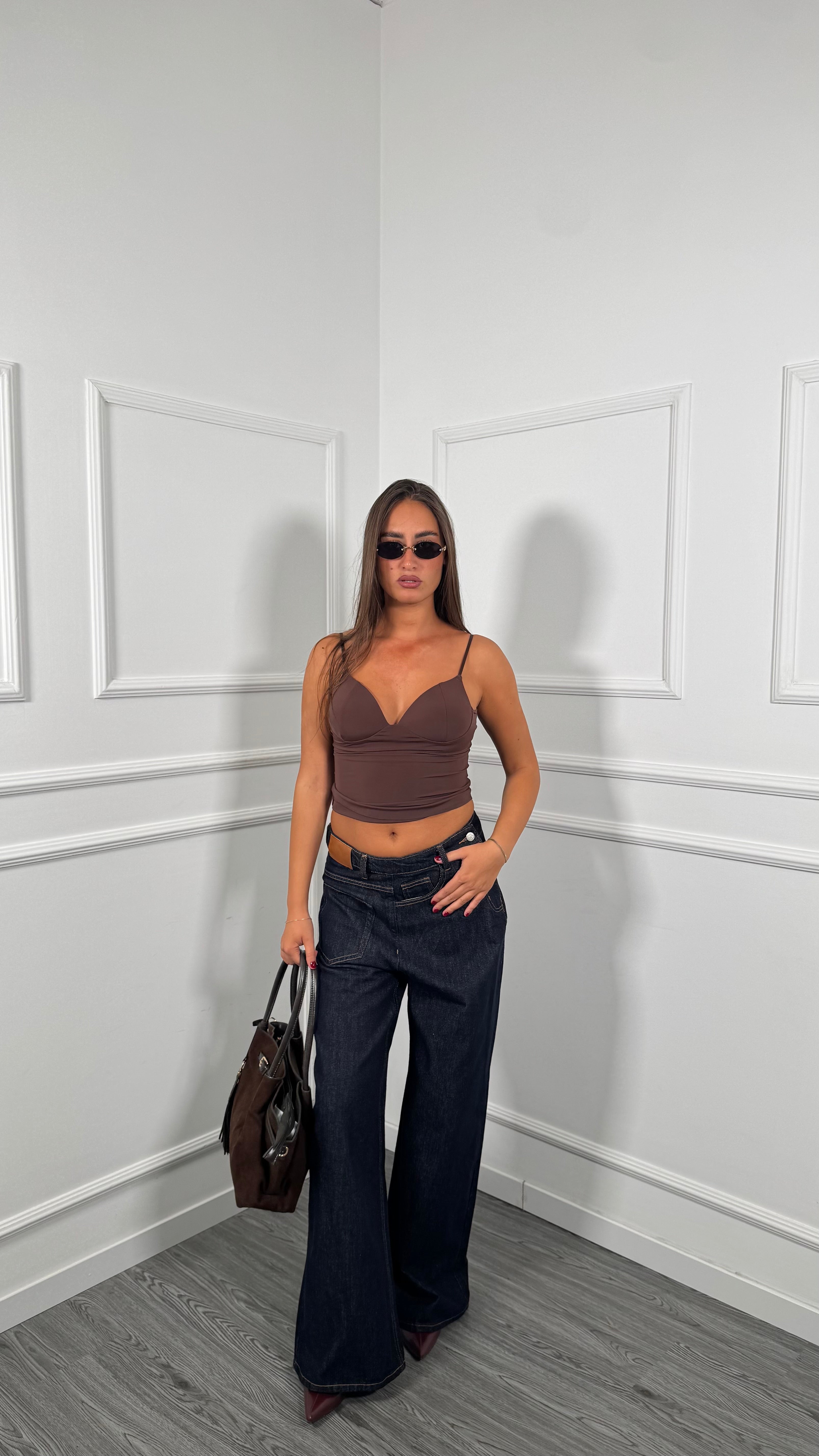 Jeans palazzo asimmetrico lavaggio zero Egos z2746