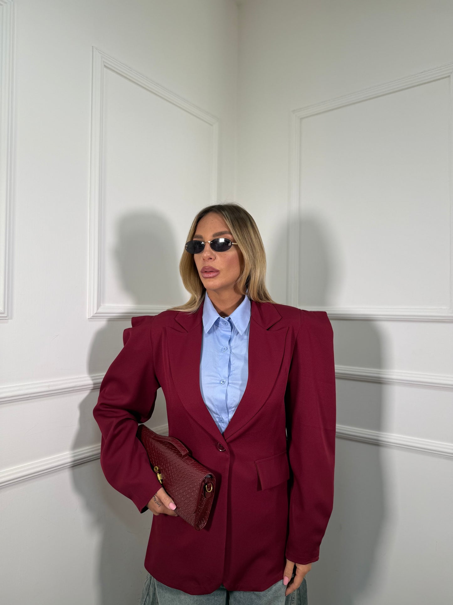 Blazer con spalline Margaret bordeaux 22321