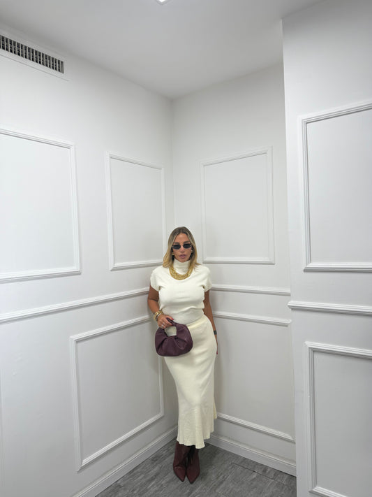 Coordinato in lana rasata Vienna panna 5341