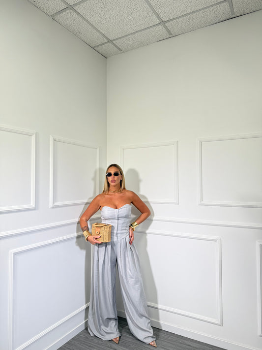 Jumpsuit a palazzo Nicla ghiaccio 13254