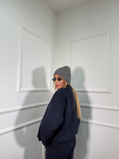 Coordinato tuta in pile Stoccolma blu 22663