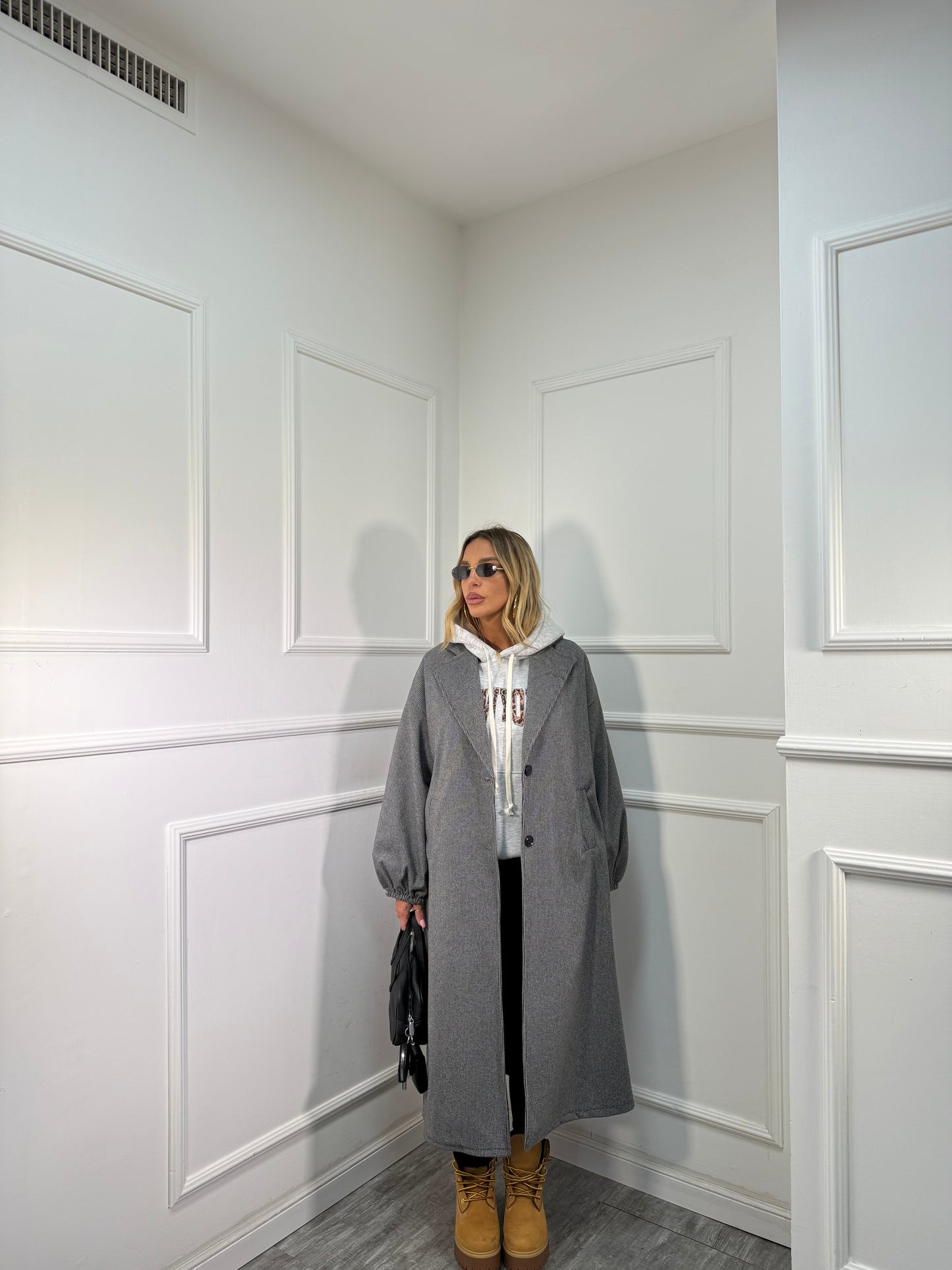 Maxicoat in tweed Favola 2.0 grigio 22635