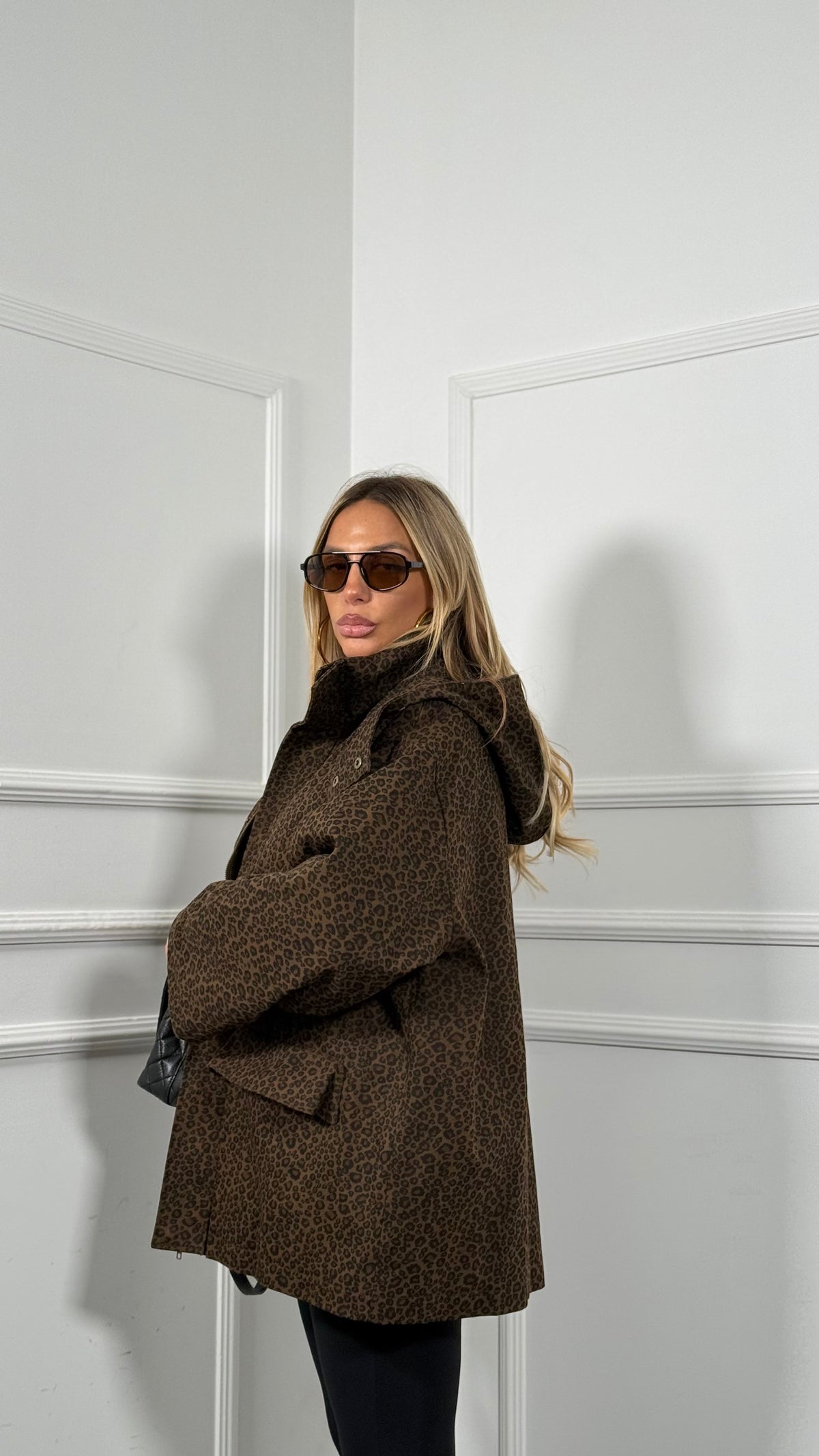 Parka trapuntato maculato con cappuccio by lumina lc260578