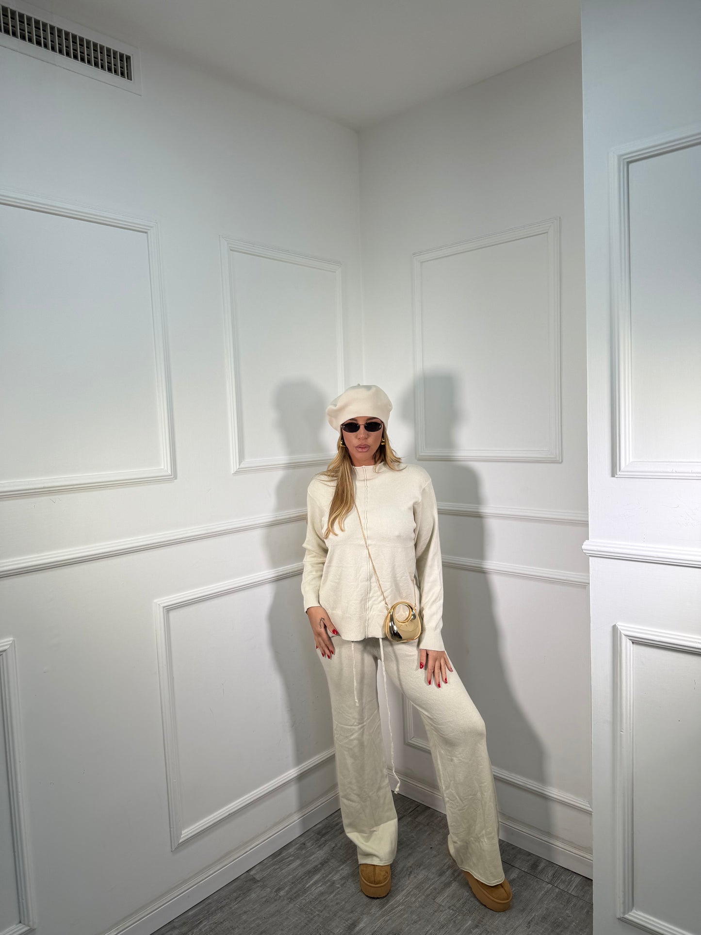 Coordinato lana rasata Winter panna 022