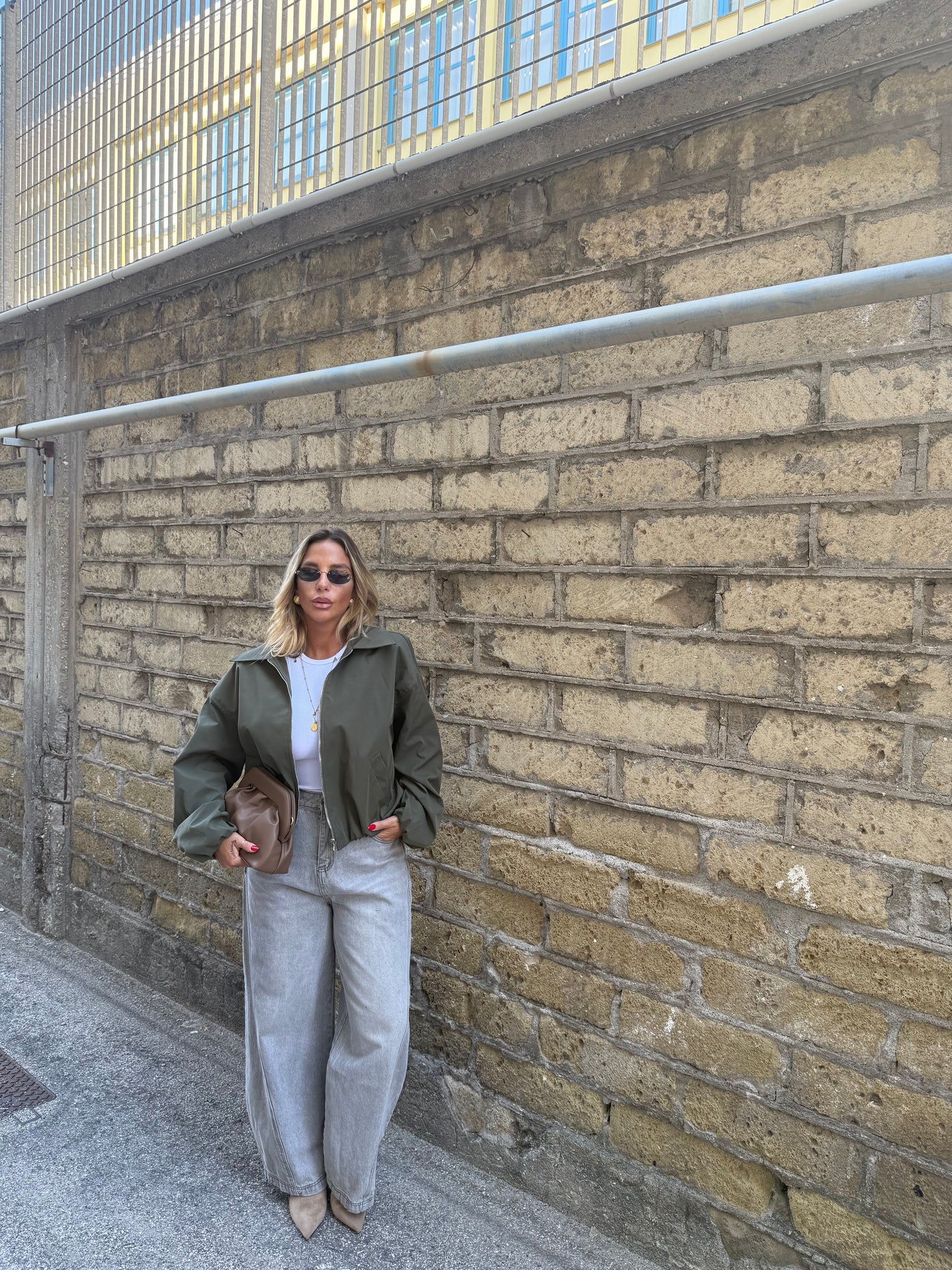 Jeans palazzo Praga grigio chiaro f16-1