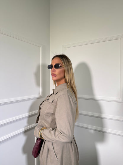 Coordinato in denim Darlene taupe
