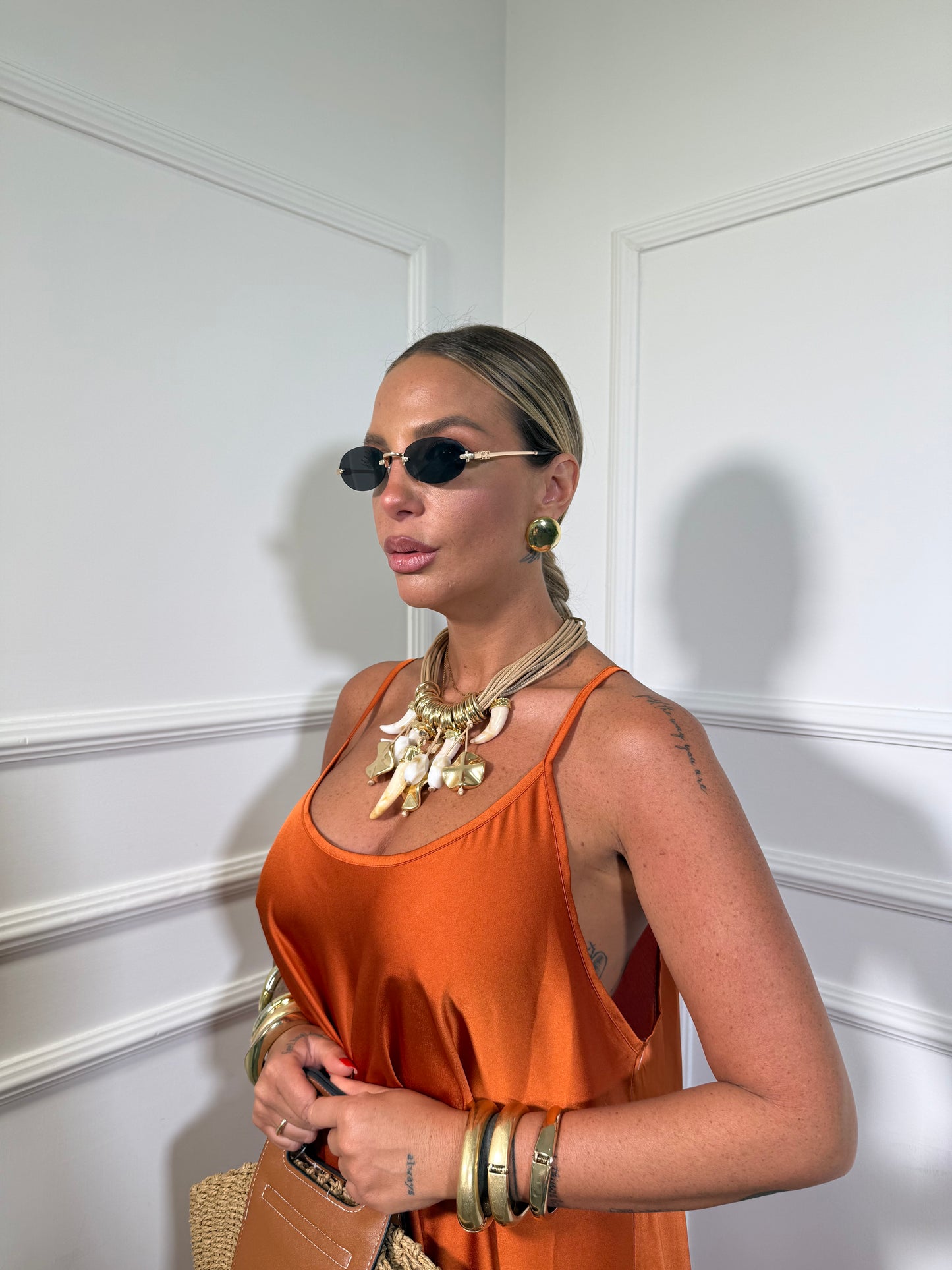 Abito midi in satin Penelope (vari colori)