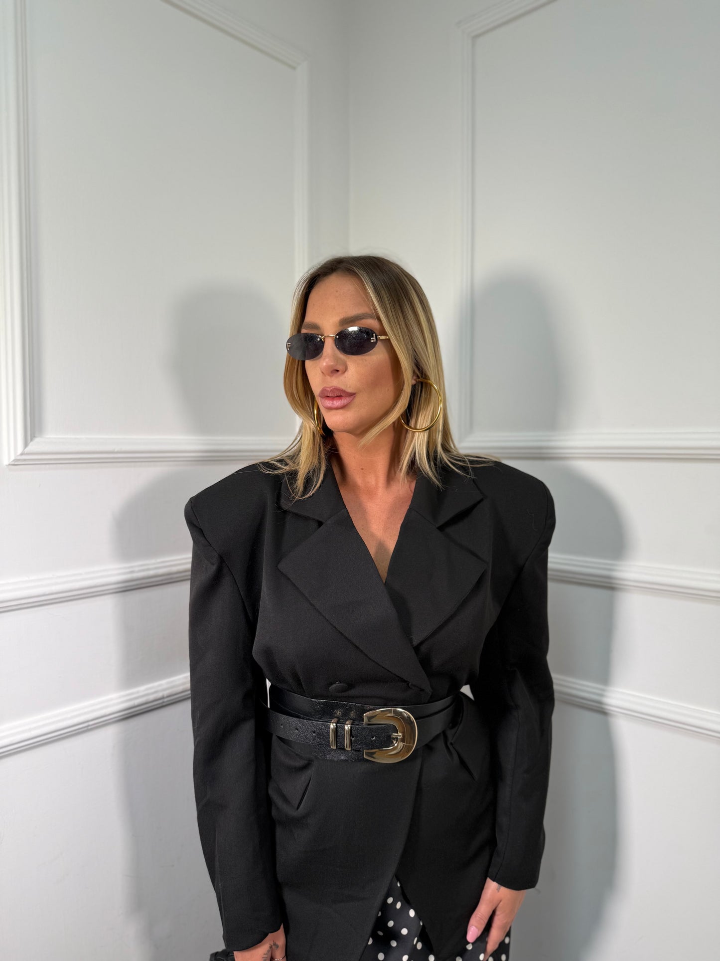 Blazer con spalline Woman nero590