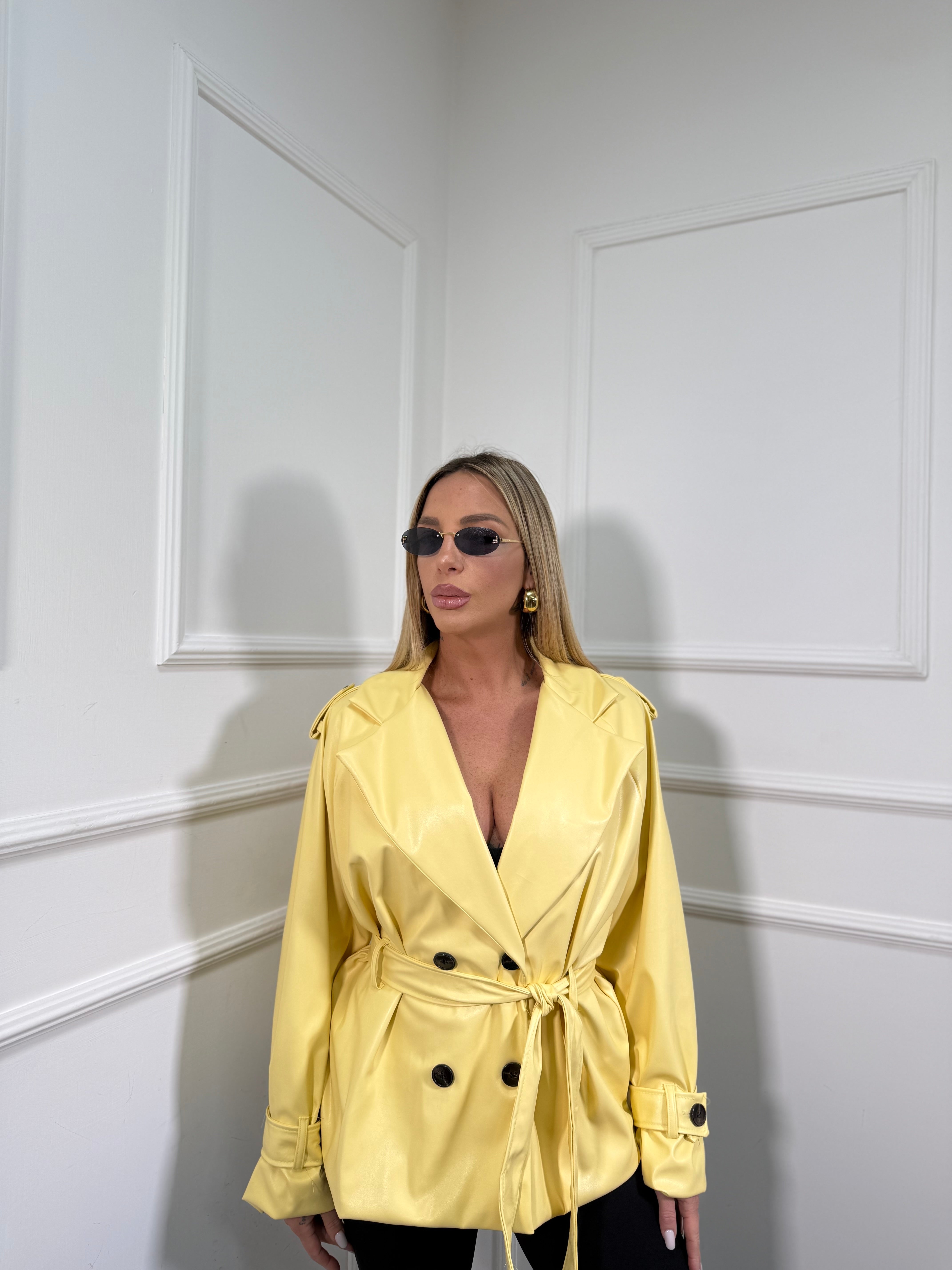 Trench ecopelle Debra giallo 9939