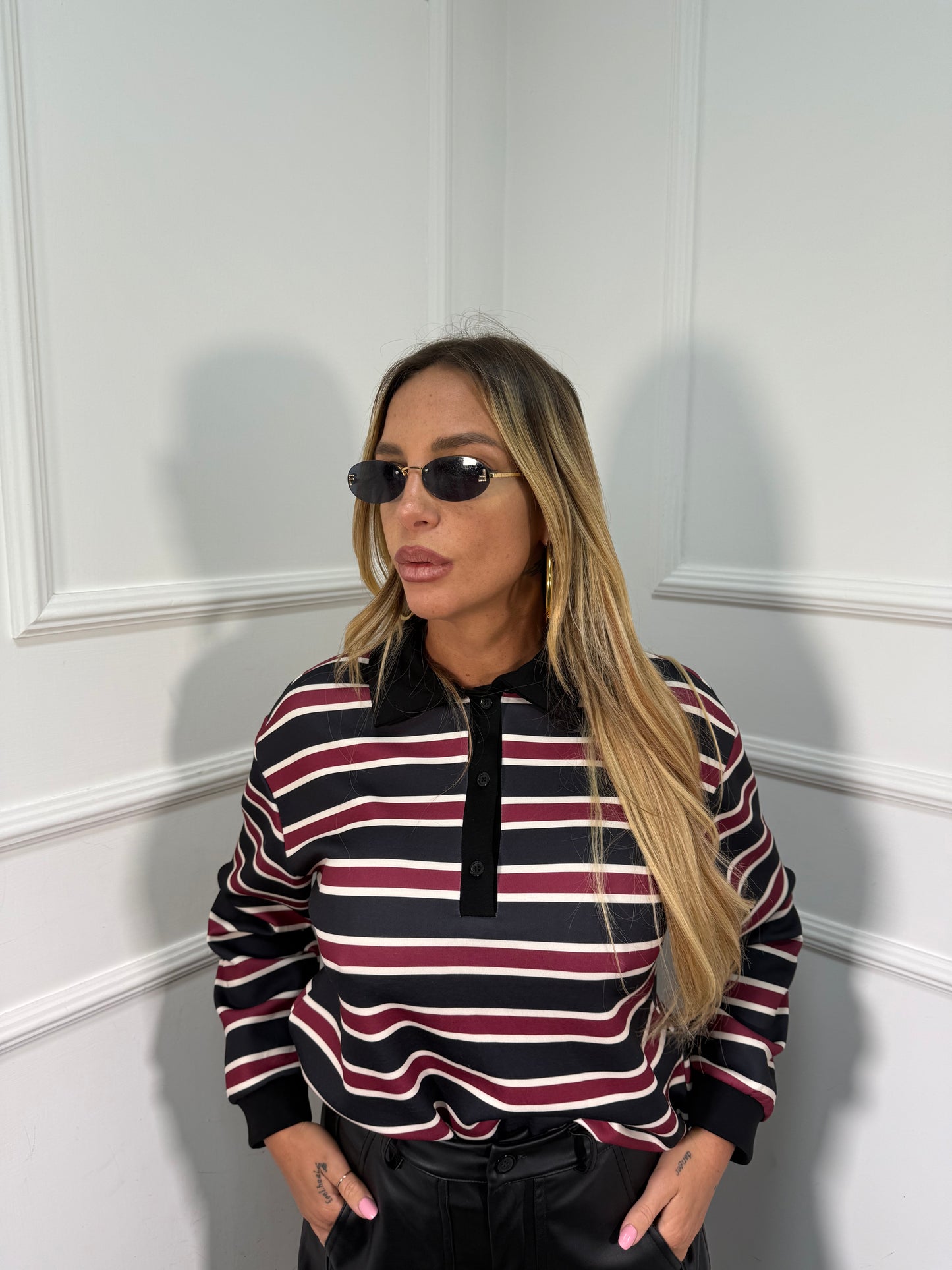 Polo in pile Florence nero m60601