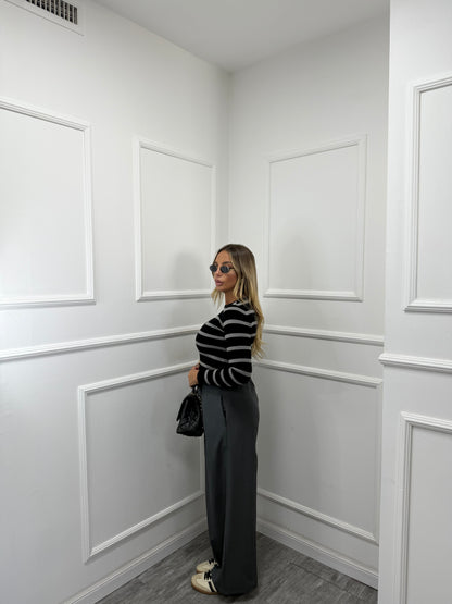 Pantaloni palazzo con fusciacca Back in Town grigio antracite 66636
