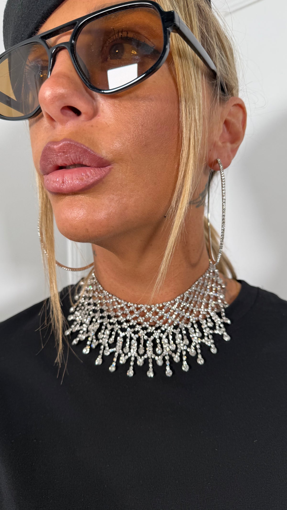 Collana chocker con pendenti argento