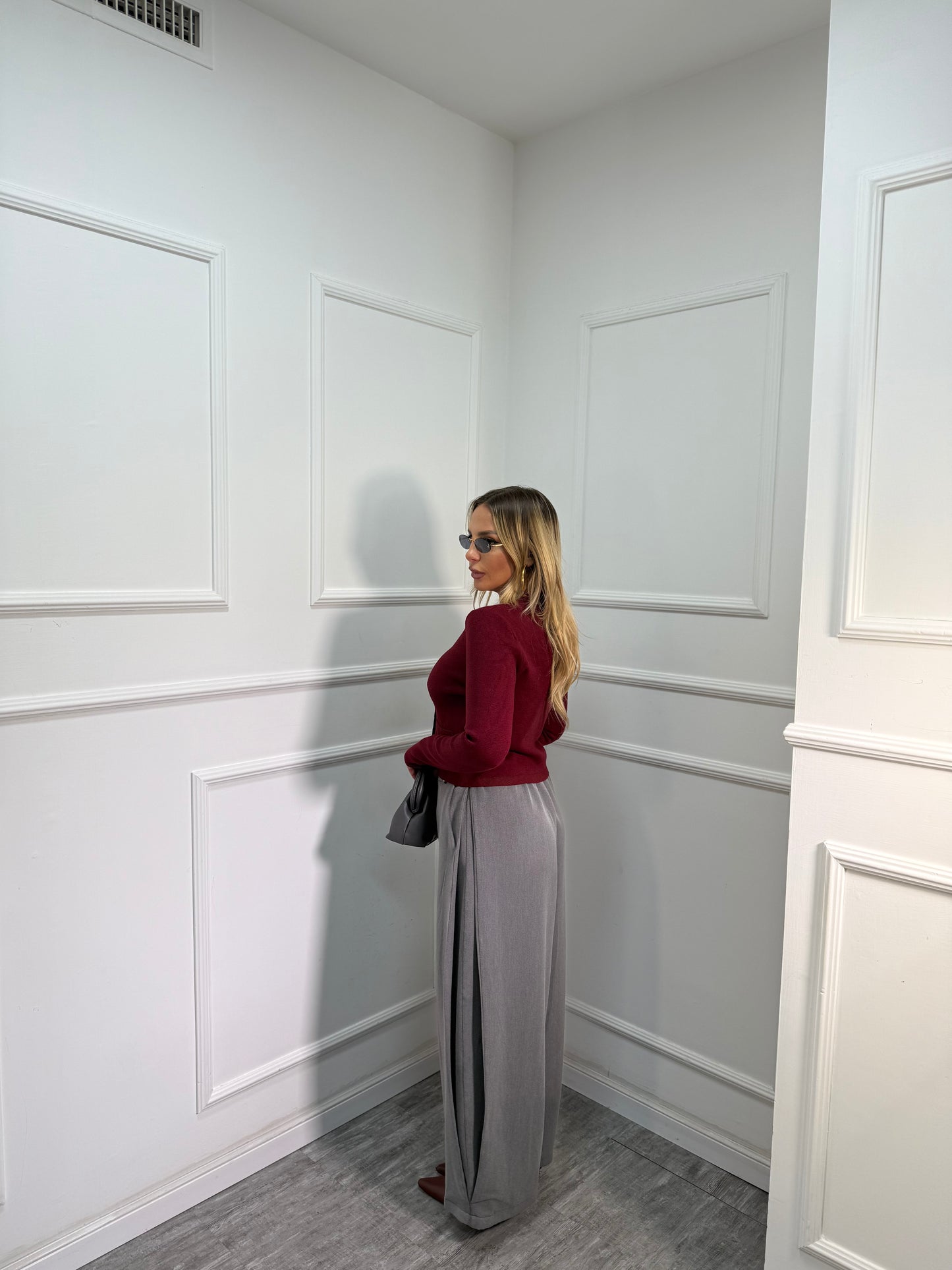 Pantaloni palazzo balloon Notting Hill grigio m13356