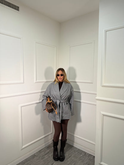 Cappotto in lana cotta Cherì grigio m11146