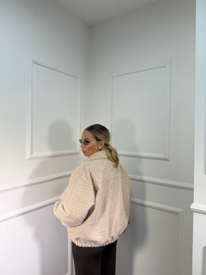 Bomber in lana cotta Shiver burro 520