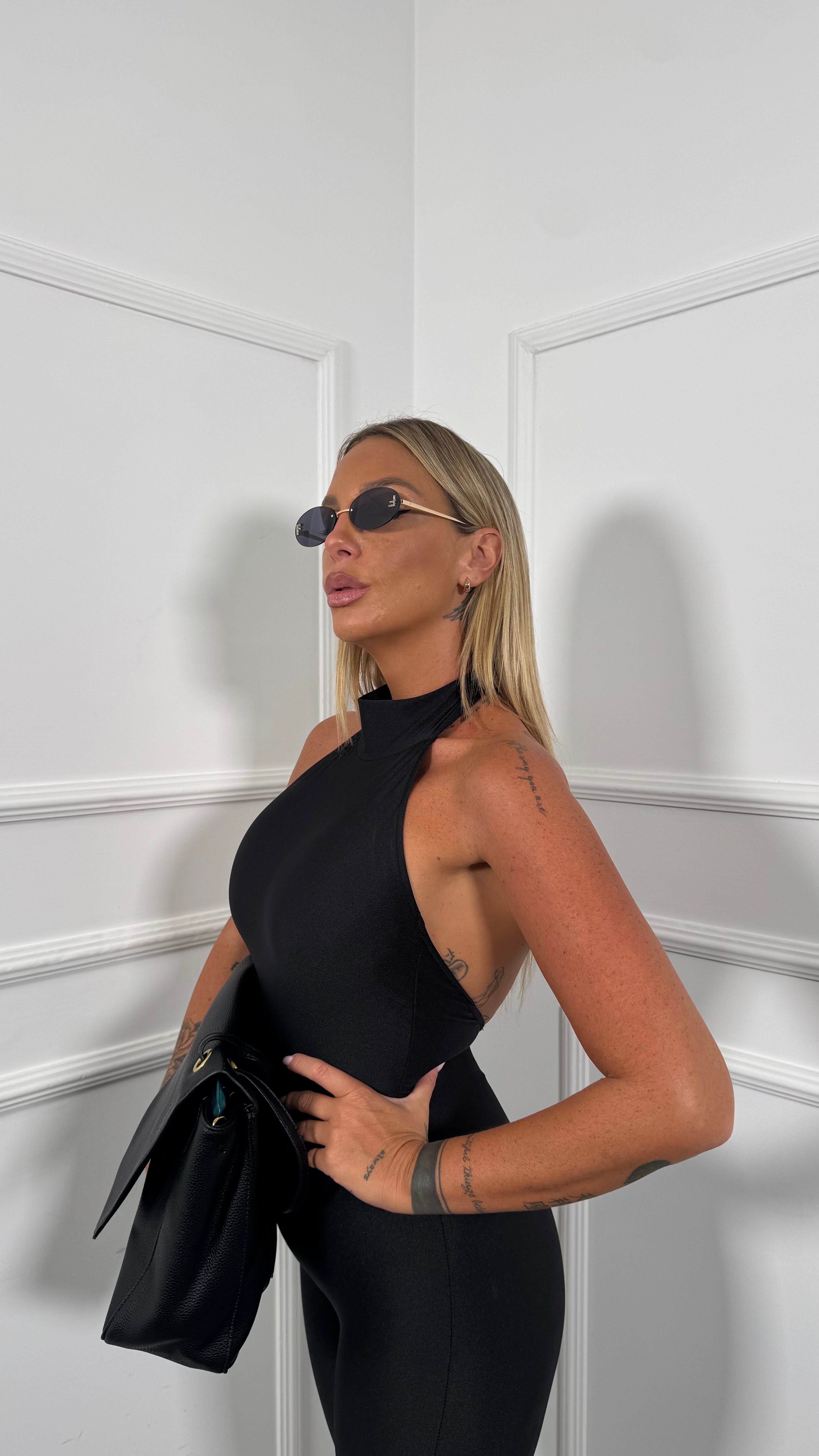 Jumpsuit in lycra contenitiva Kassidy nera 8239