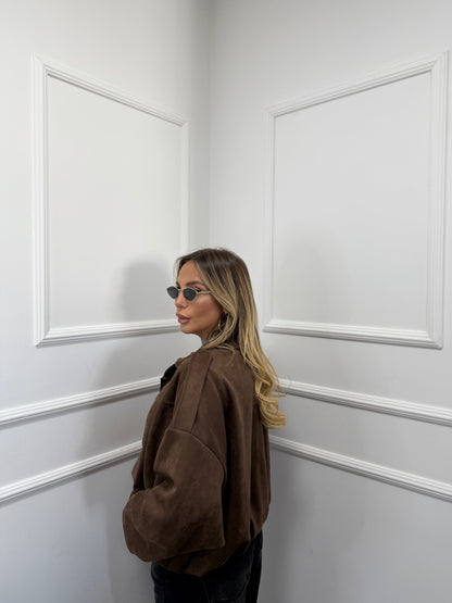 Bomber eco camoscio Web marrone 25083