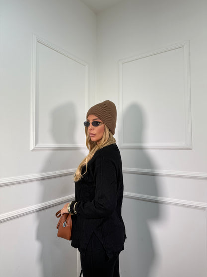 Coordinato lana rasata Winter nero 022