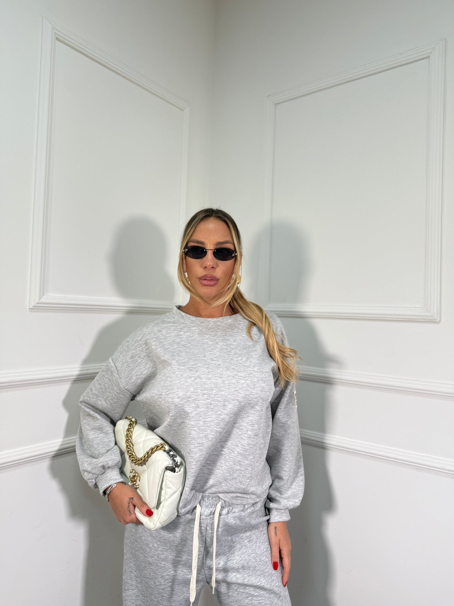 Coordinato in tuta Casual grigio 22041