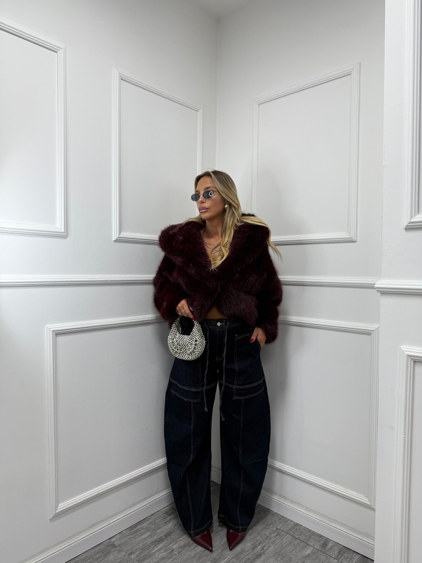 Jeans palazzo balloon con coulisse in vita lavaggio zero f32177