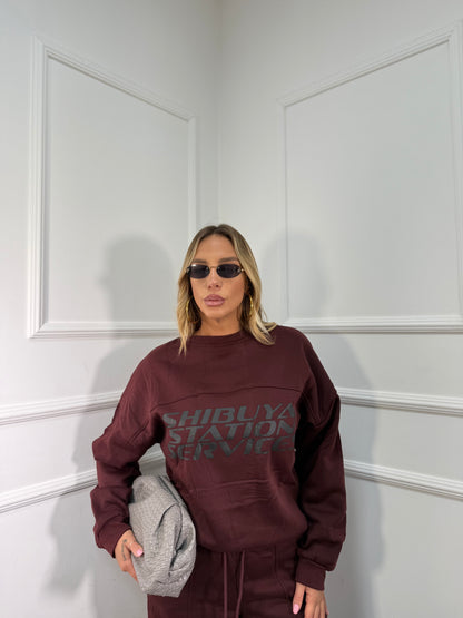 Coordinato in tuta Shibuya bordeaux rt739