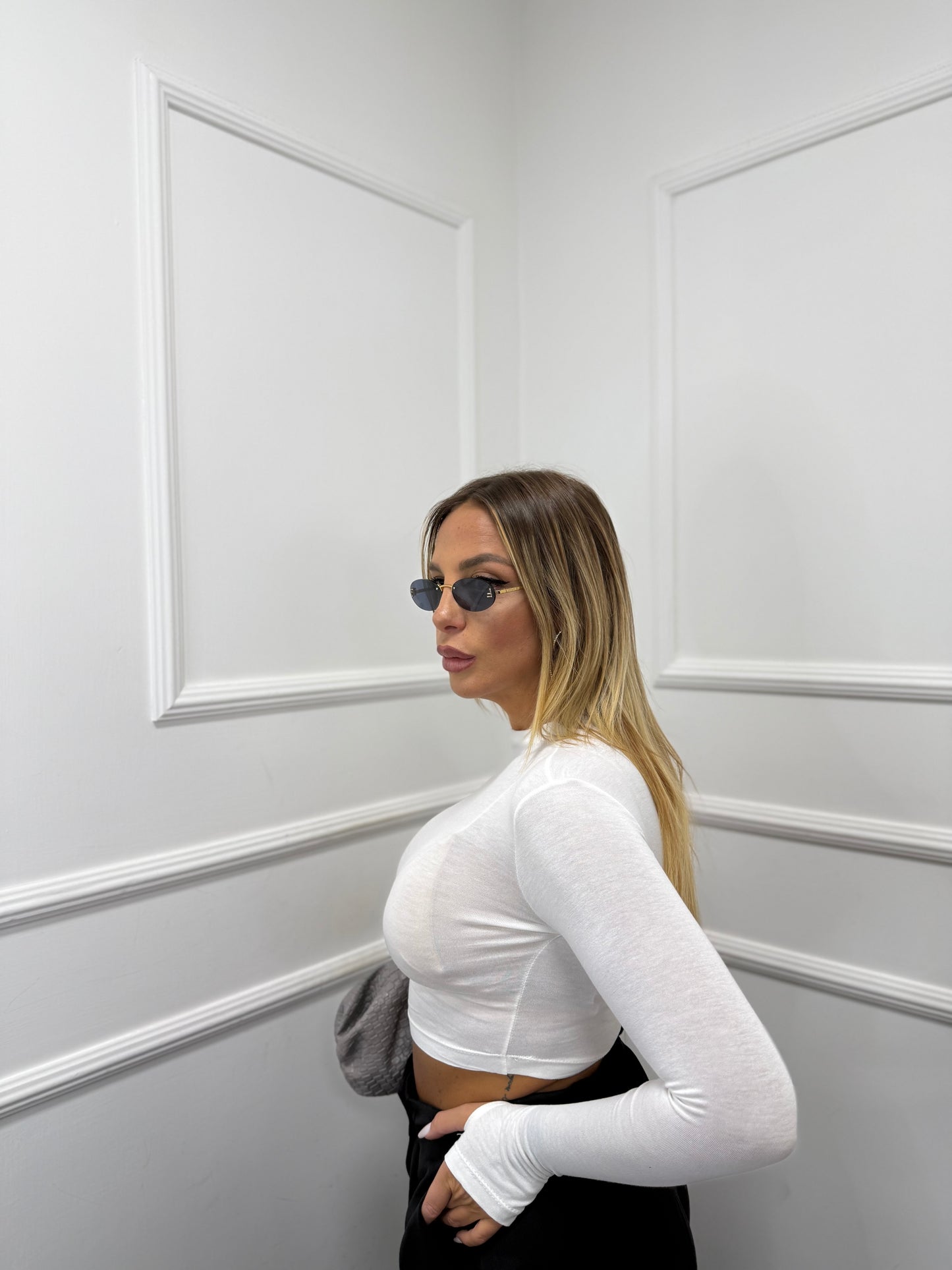 Shirt crop Bea bianca 5317