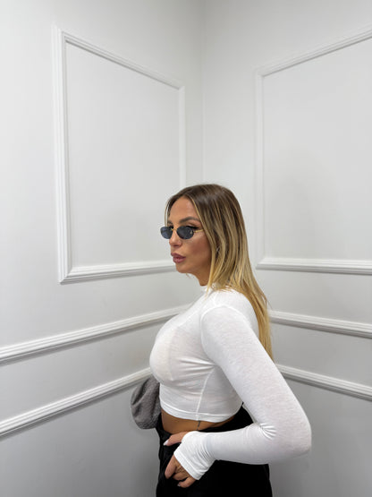 Shirt crop Bea bianca 5317