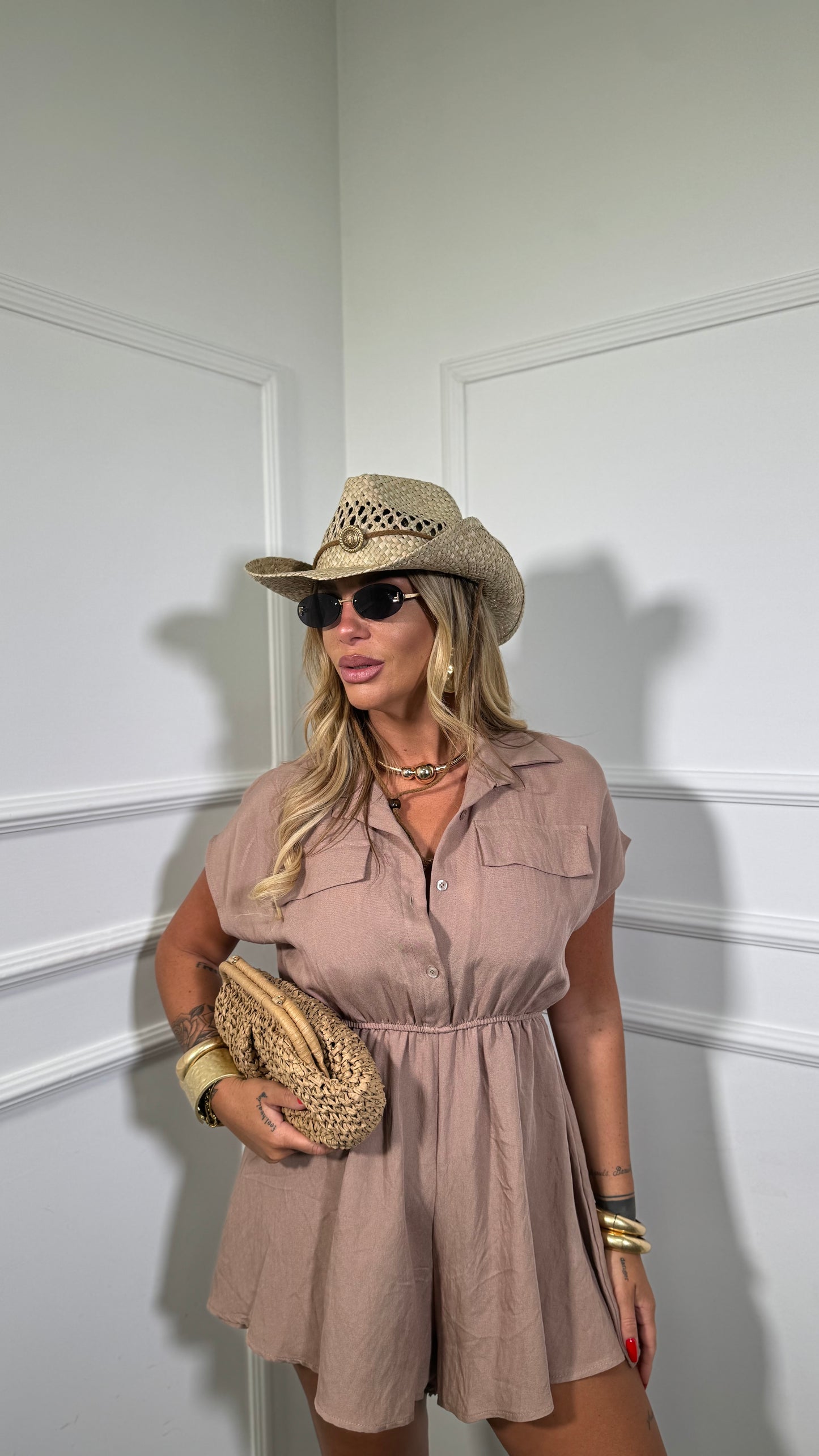 Jumpsuit misto lino Kanatè taupe 66922