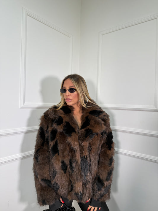 Ecofur effetto piumato Groenlandia cacao/nera mfy2512