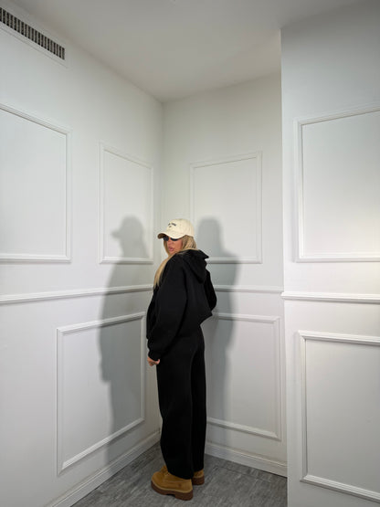 Coordinato tuta in pile Walking nero 22656