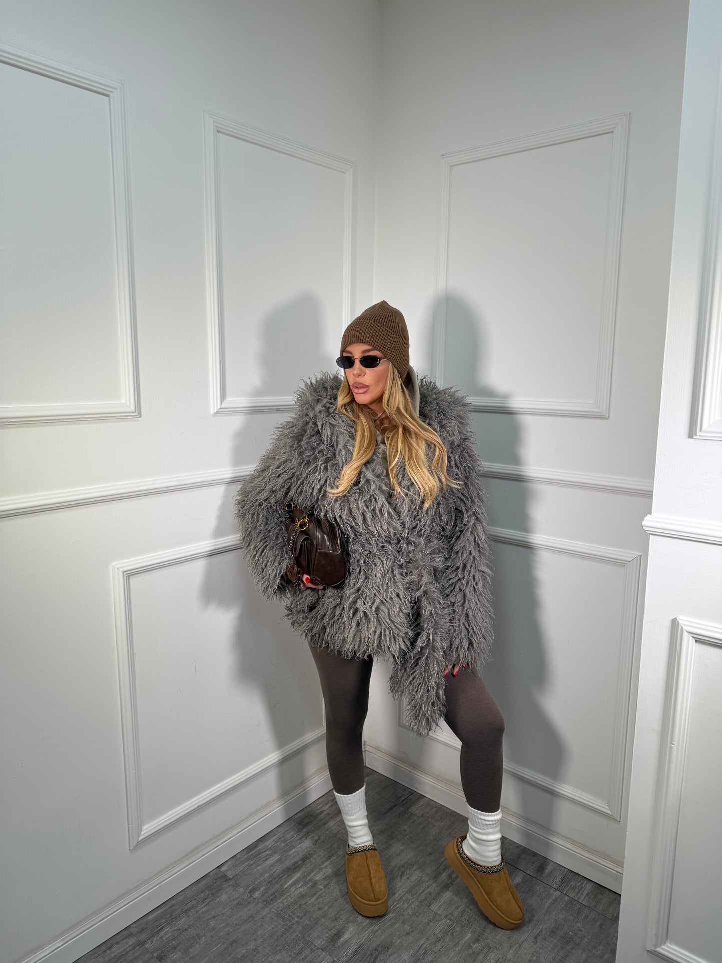 Ecofur Mongolia con cintura Allison grigio antracite pj8201