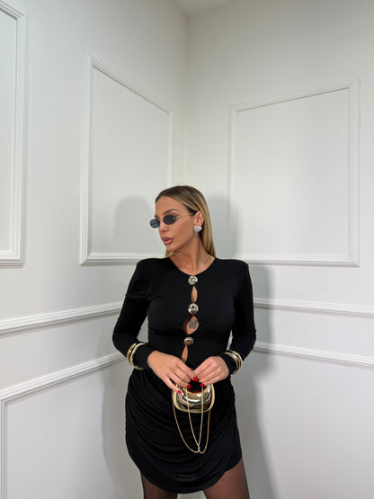 Abito con drappeggi Lolita nero 44835