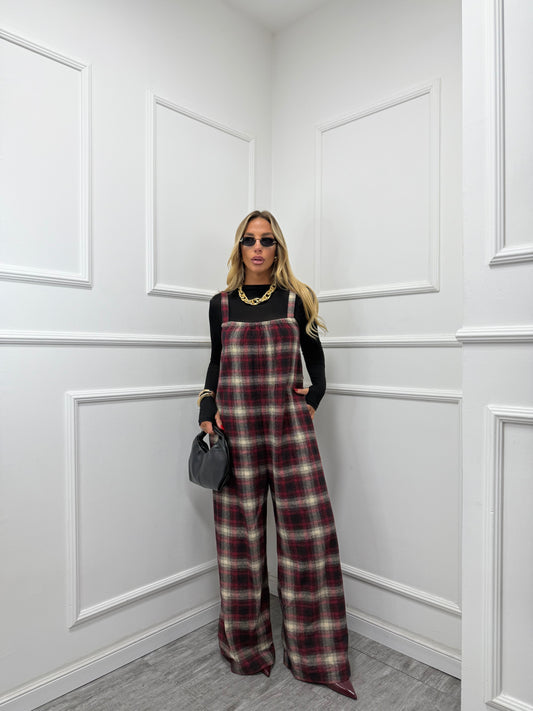 Salopette oversize in flanella Virginia 25696