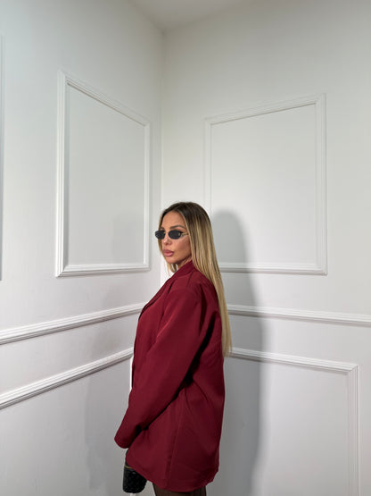 Abito giacca taglio asimmetrico Attico bordeaux 42672