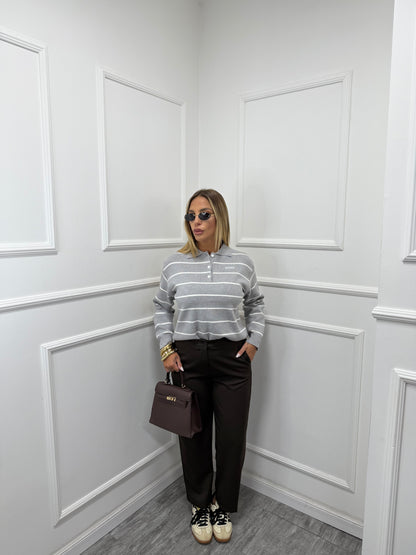 Pantaloni sigaretta Doremi cioccolato 27690