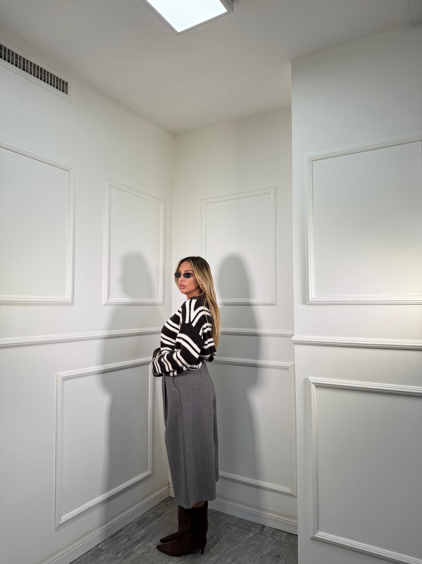 Bermuda in lana con cintura Bradley by justwest grigio 2664p