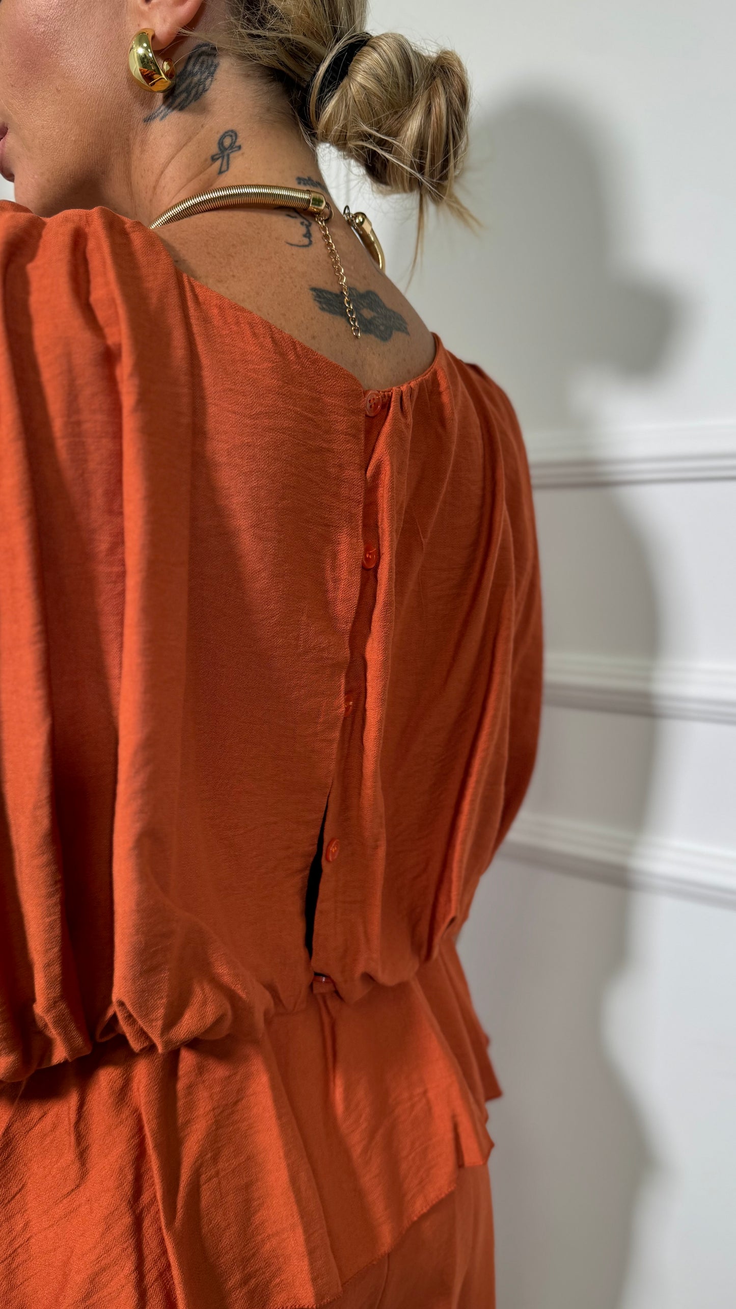 Coordinato in viscosa con rouges Atene (curvy) coccio 52745275