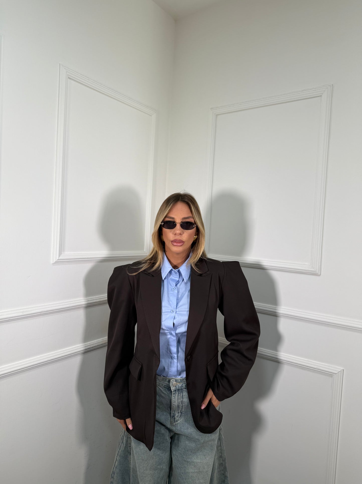 Blazer con spalline Margaret cioccolato 22321