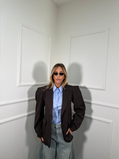 Blazer con spalline Margaret cioccolato 22321