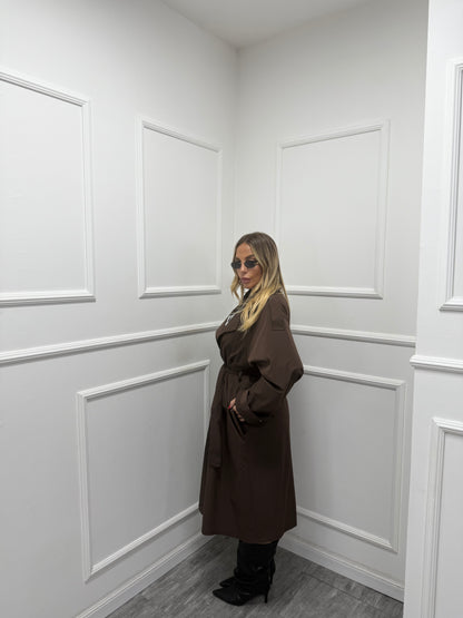 Trench London cioccolato curvy 5927