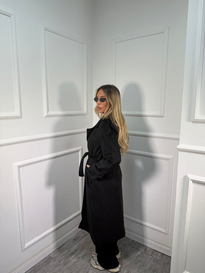 Cappotto in panno Marielle nero D385