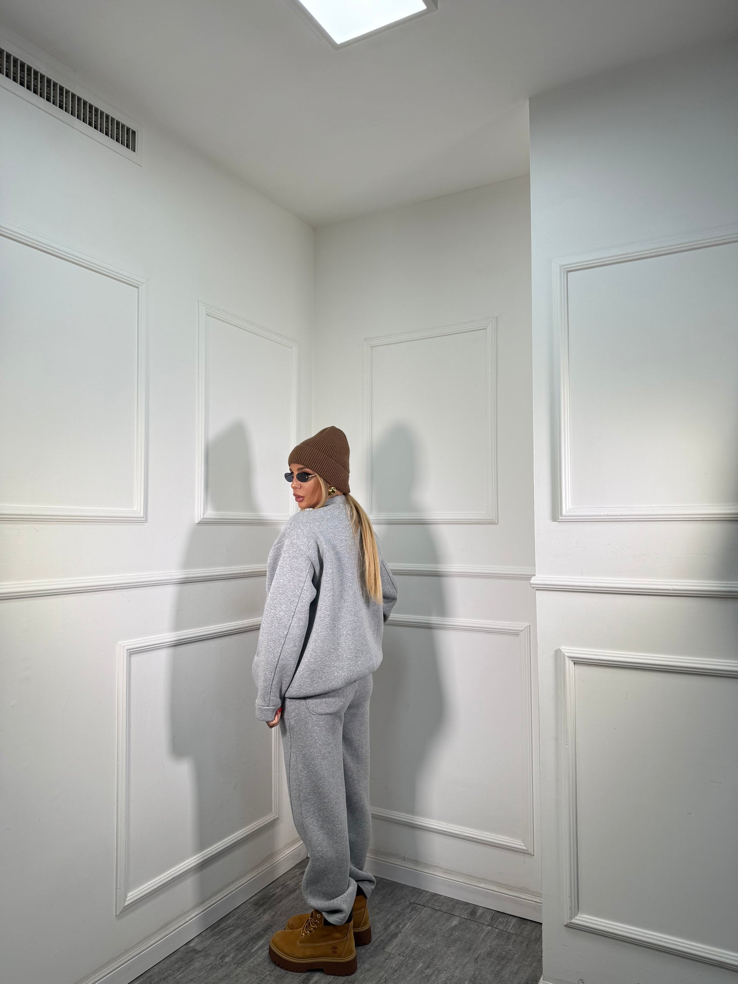 Coordinato tuta in pile Stoccolma grigio 22663